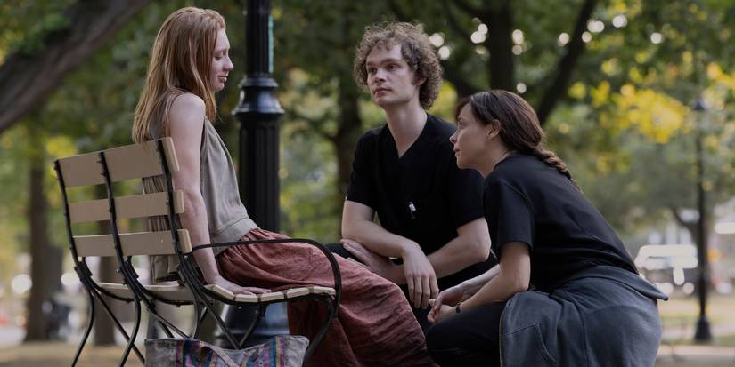 Lorna Lominac, Lucas Iverson, and Fiona Dourif in The Pitt Season 2 Episode 11