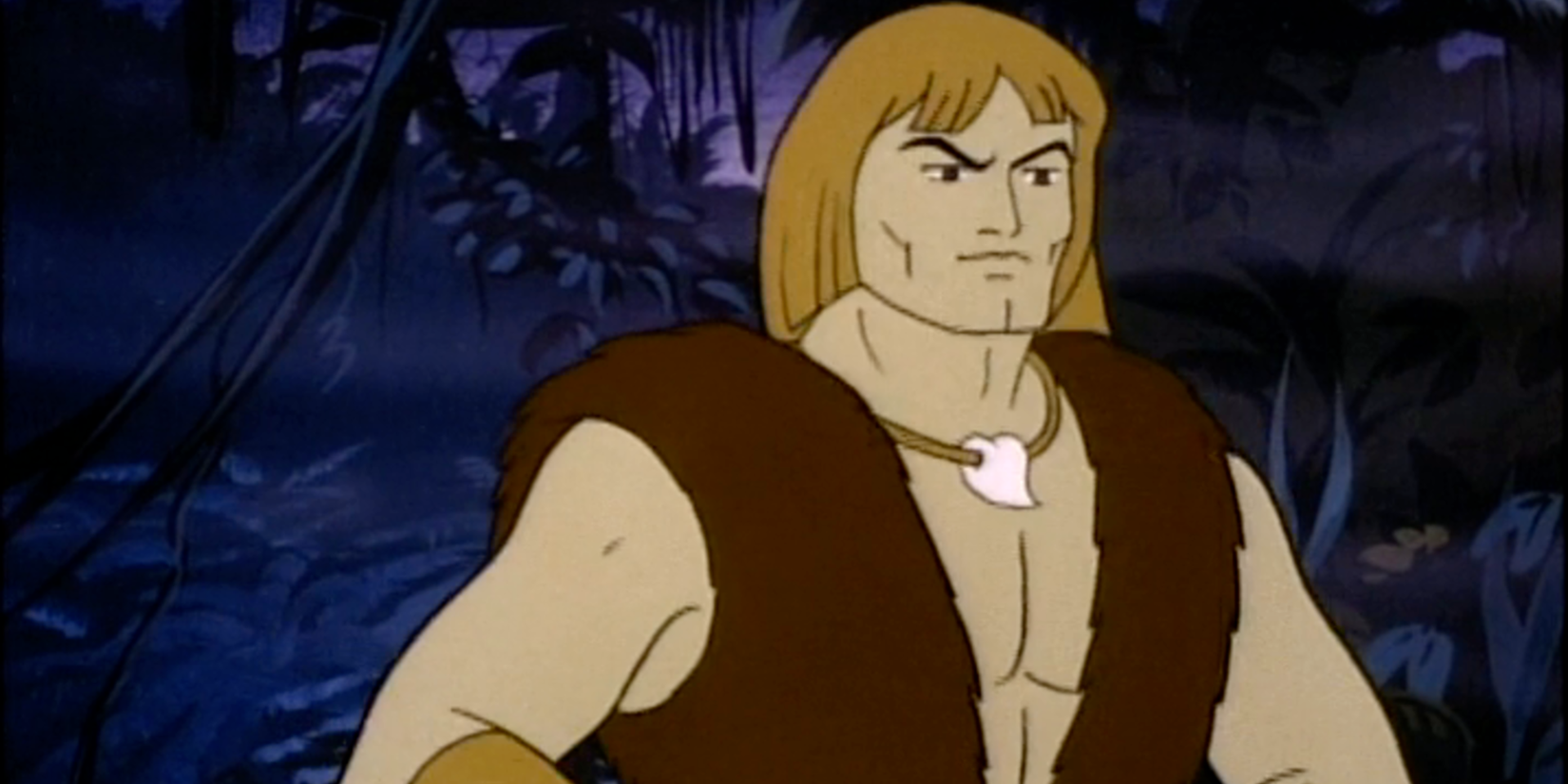 Thundarr the Barbarian stands in the jungle
