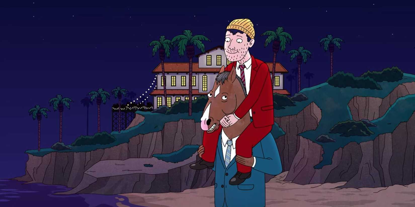 Todd sitting on BoJack's shoulders in the 'BoJack Horseman' series finale.