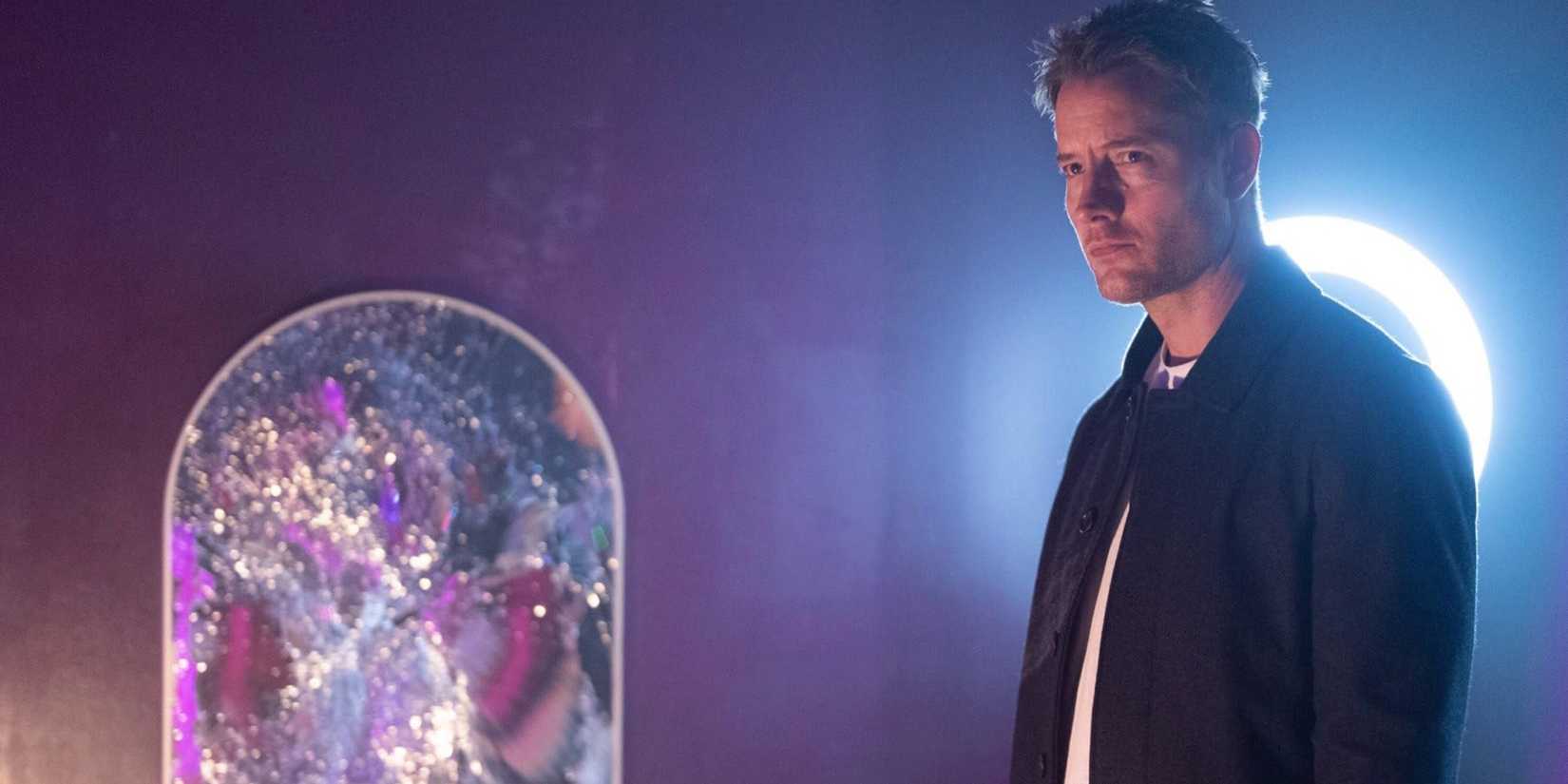 Colter Shaw (Justin Hartley) beside a strange object in the 'Tracker' episode "To the Bone"