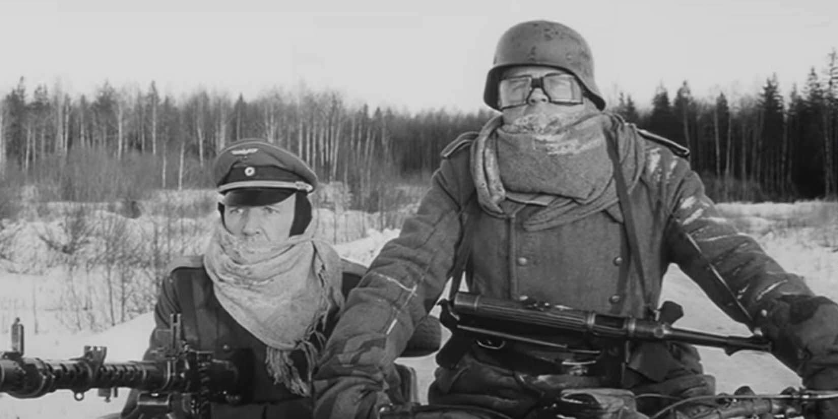Two snipers in the snow in 'Trial on the Road'