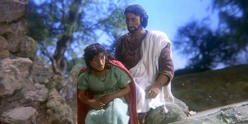 Jesus comforts Mary Magdalene in 'The Miracle Maker'