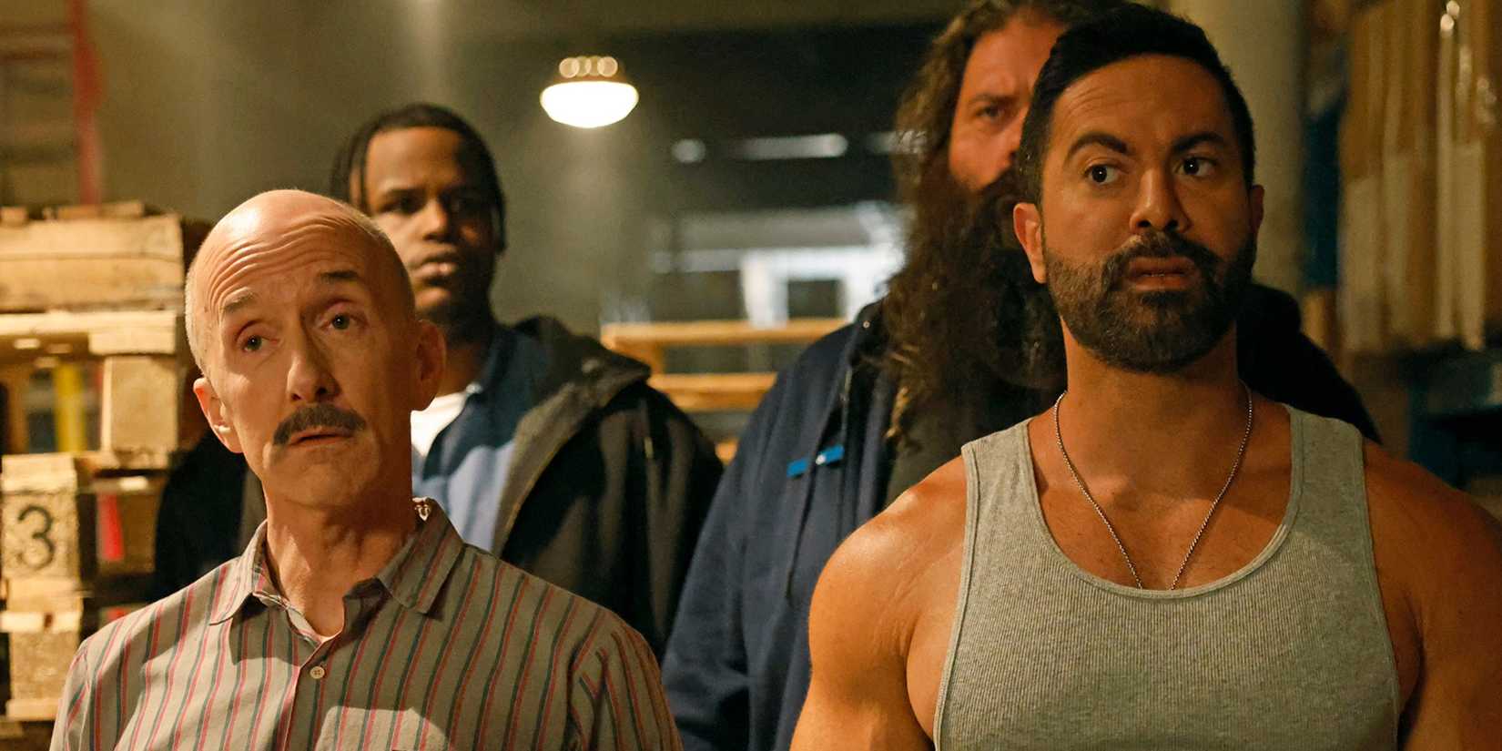 ANIMAL CONTROL: L-R: Guest Stars Jim Rash as Arnie, Victor Turpin as Johnny in the "Squirrels and Fat Cats" episode of ANIMAL CONTROL airing Thursday, Mar. 12 (9:01-9:31 PM ET/PT) on FOX. © 2026 Fox Media LLC. CR: Bettina Strauss/FOX.