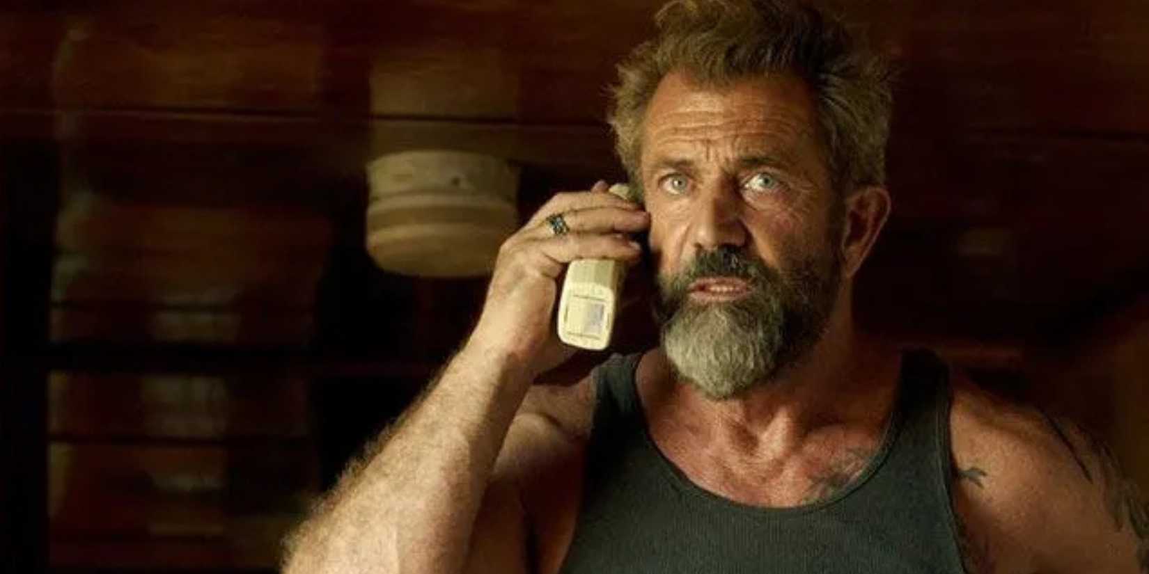 Mel Gibson as John Link on the phone in 'Blood Father.'