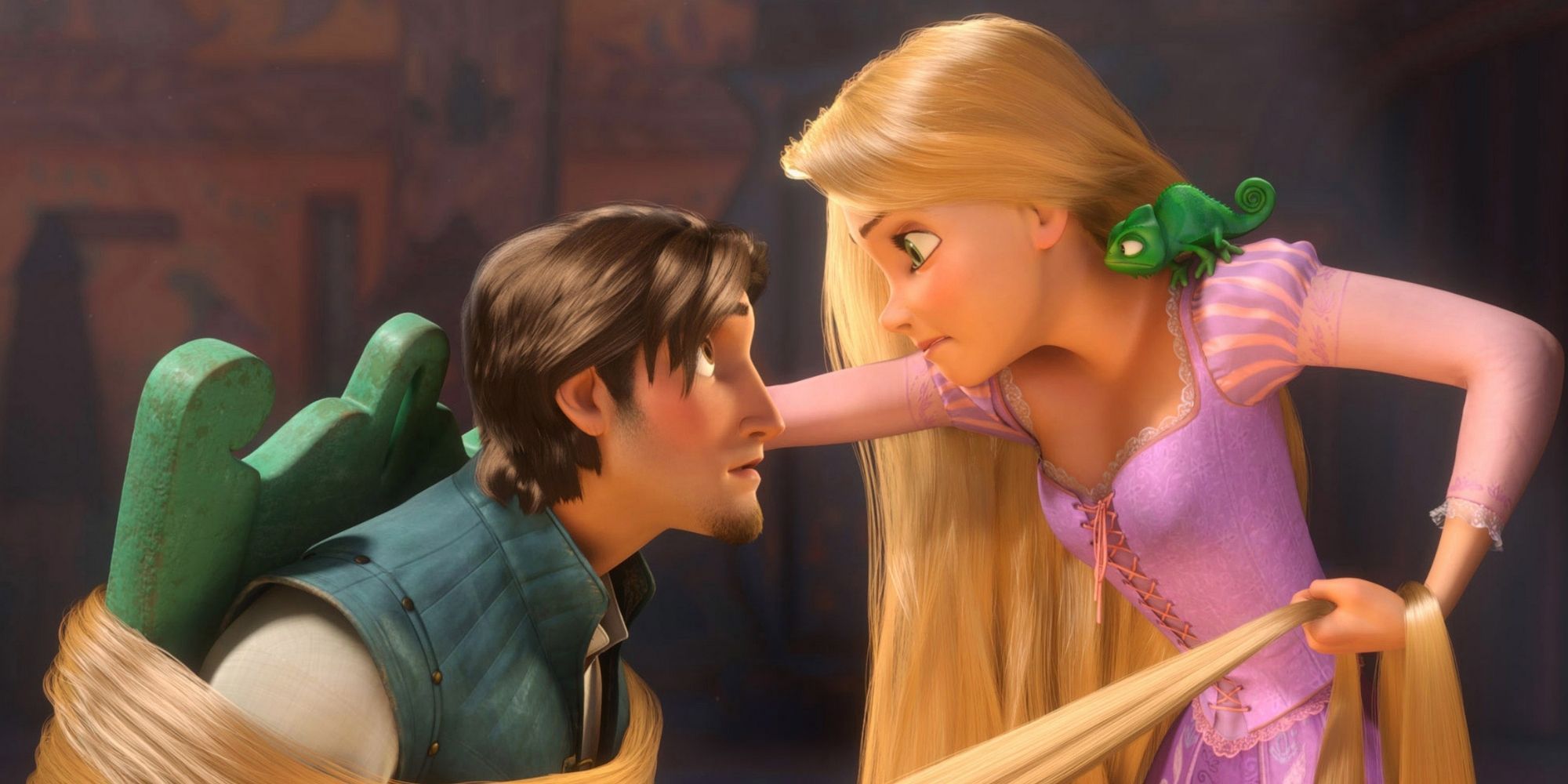 TANGLED, from left: Flynn Rider (voice: Zachary Levi), Rapunzel (voice: Mandy Moore), Pascal, 2010. ©Walt Disney Studios Motion Pictures/Courtesy Everett Collection