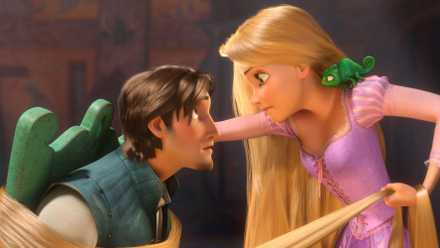 TANGLED, from left: Flynn Rider (voice: Zachary Levi), Rapunzel (voice: Mandy Moore), Pascal, 2010. ©Walt Disney Studios Motion Pictures/Courtesy Everett Collection