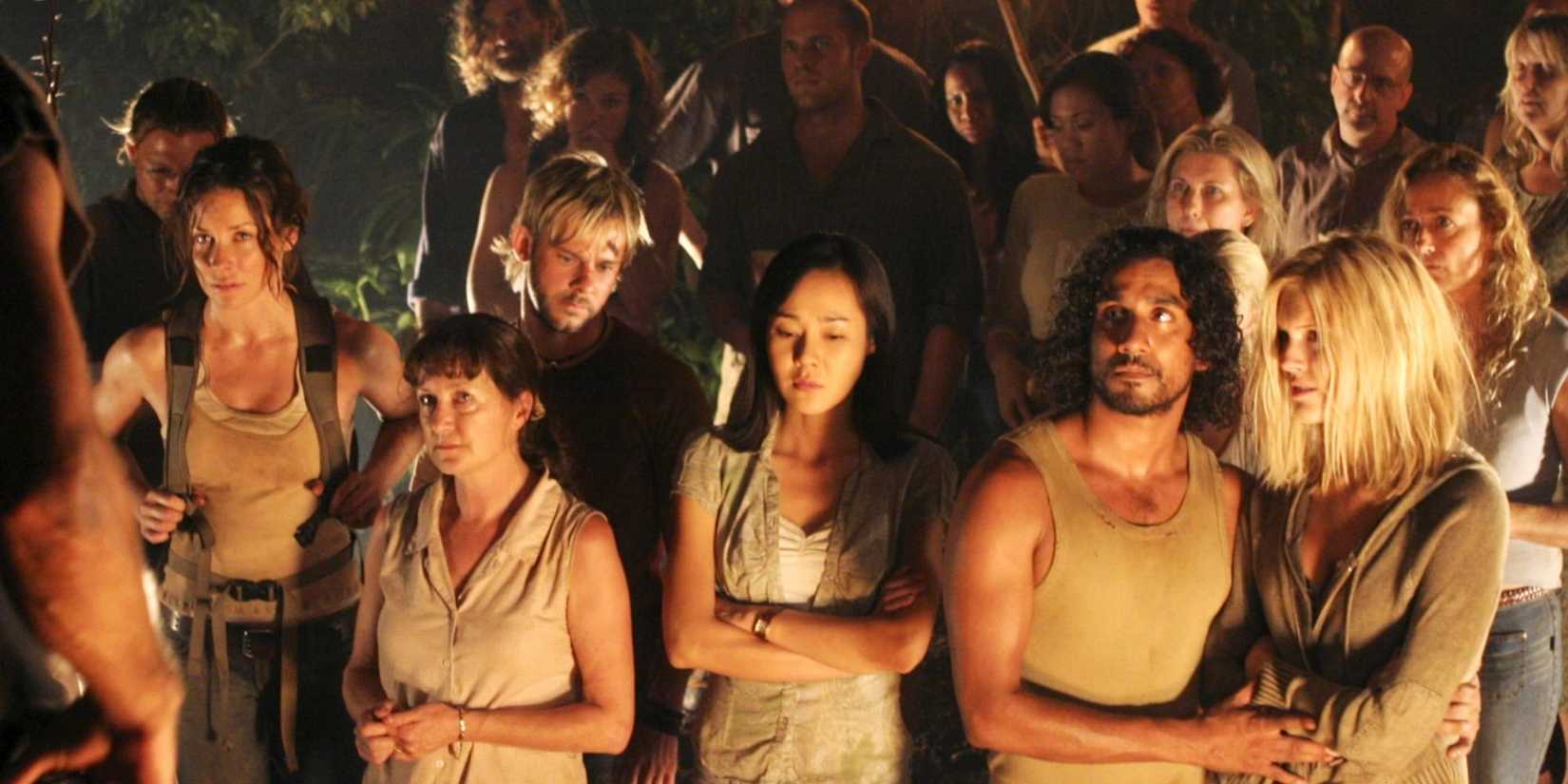 LOST, Matthew Fox, Evangeline Lilly, Dominic Monaghan, Yunjin Kim, Naveen Andrews, Maggie Grace, (Season 2), 2004-2010. photo: © ABC / Courtesy: Everett Collection