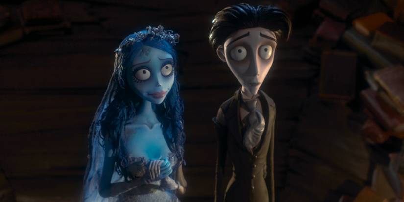 Helena Bonham Carter and Johnny Depp starring as Emily and Victor in the classic Tim Burton movie 'The Corpse Bride.'