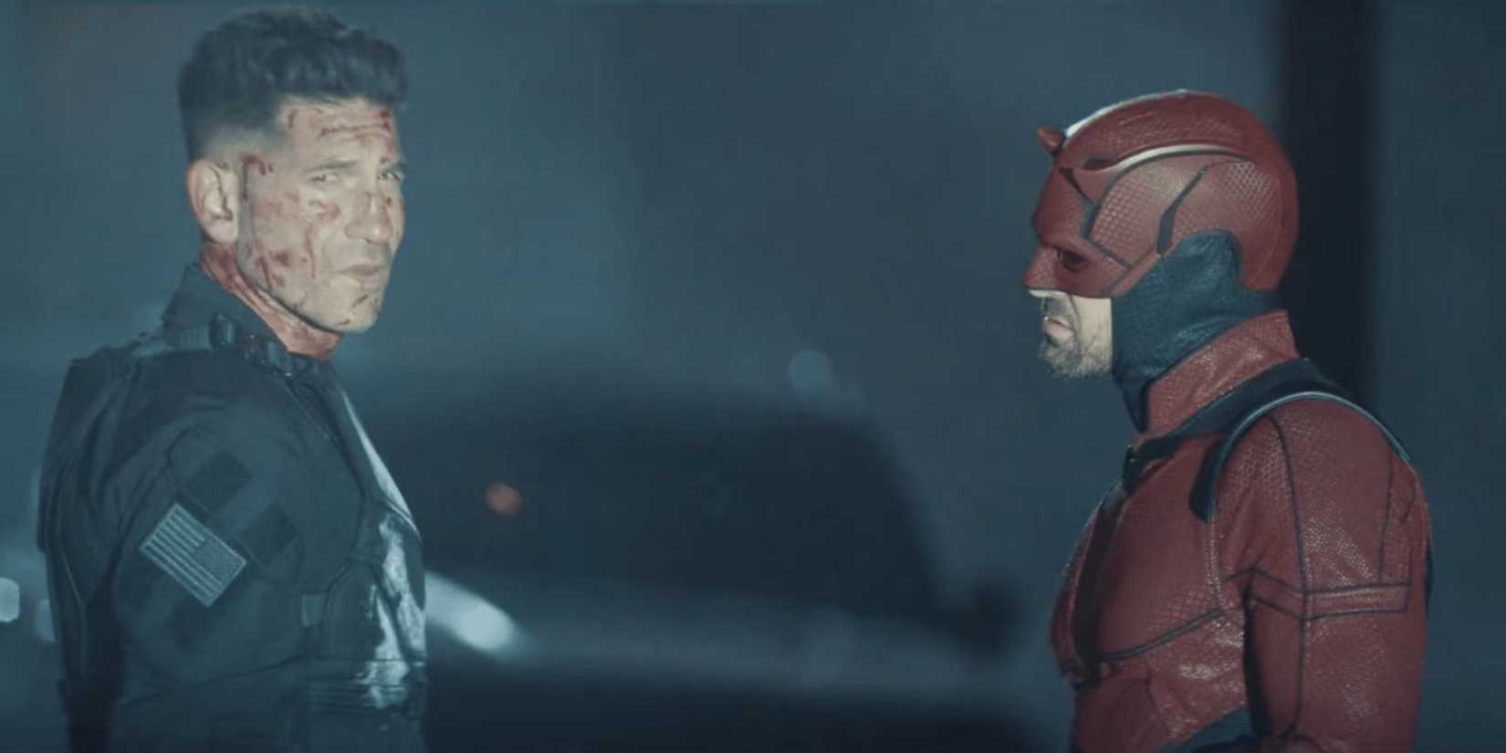 Punisher (Jon Bernthal) and Daredevil (Charlie Cox) in 'Daredevil: Born Again' Season 1, Episode 9.