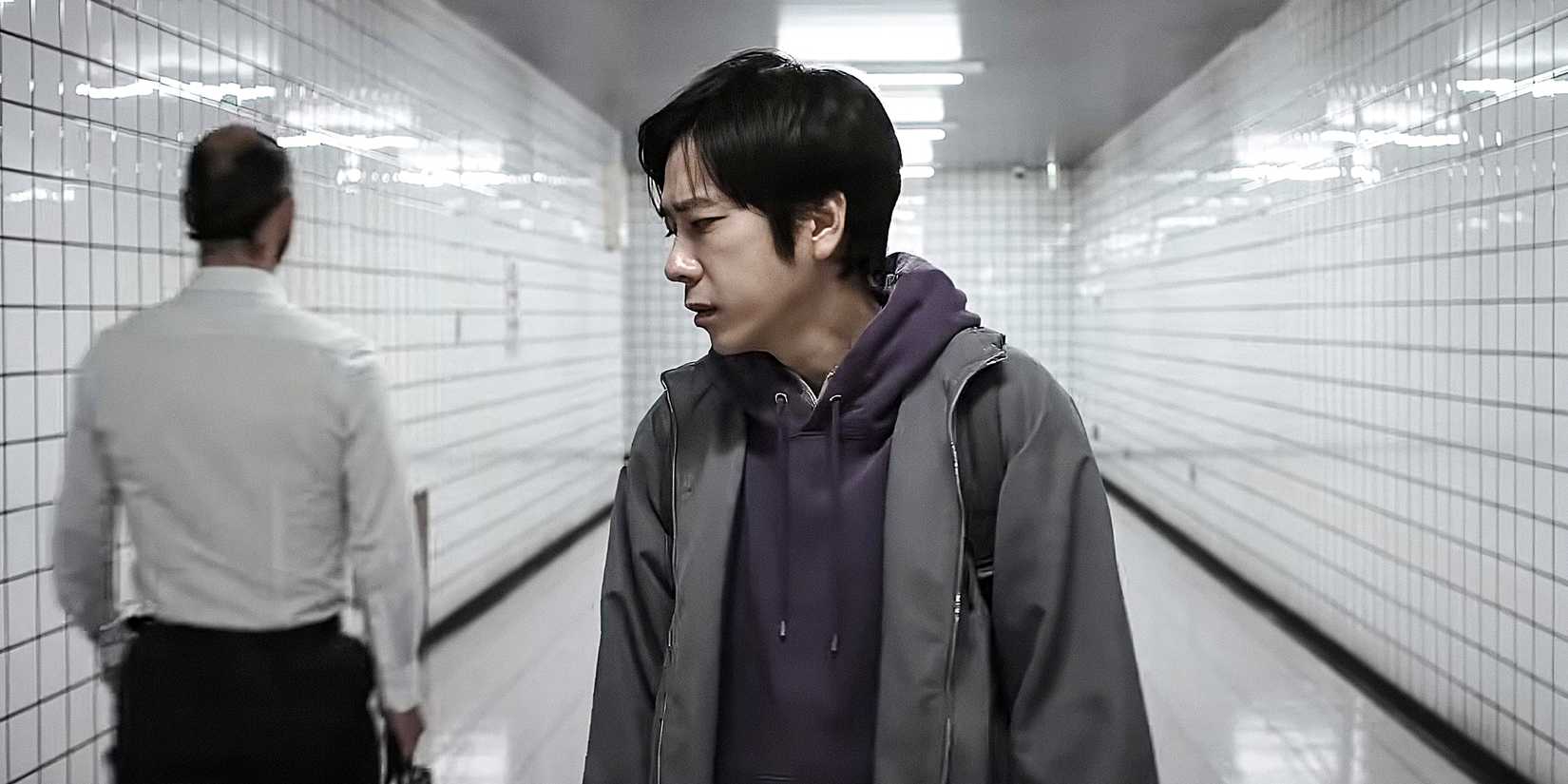 Kazunari Ninomiya as Lost Man and Yamato Kochi as Walking Man in Exit 8