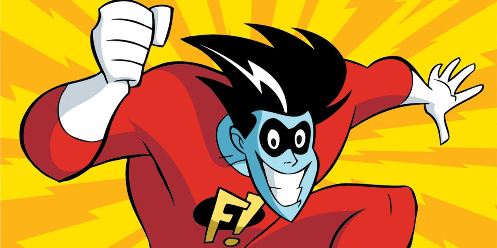 Freakazoid on a yellow background