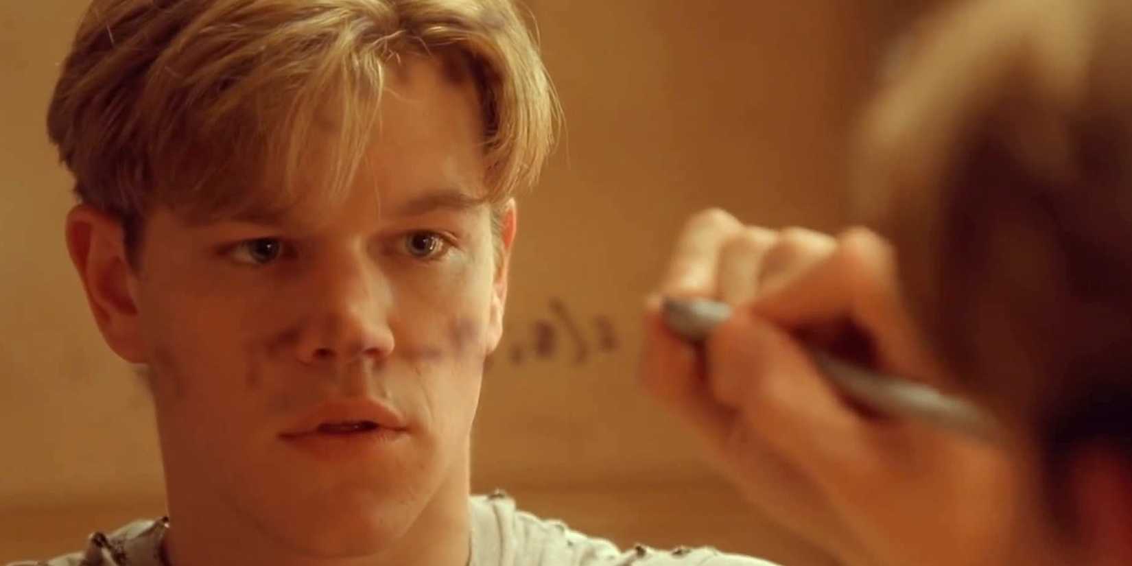 Will scribbling math problem onto a bathroom mirror in Good Will Hunting