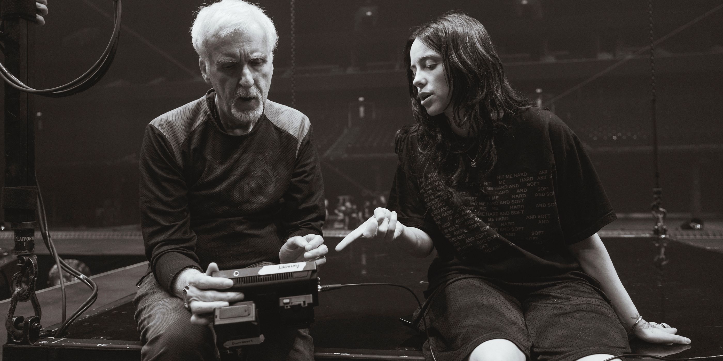 James Cameron and Billie Eilish are discussing footage for Hit Me Hard and Soft - The Tour Live in 3D.