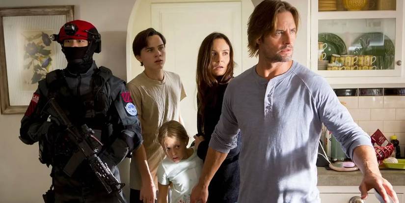 Elenco principal de Colony em momento de tensão