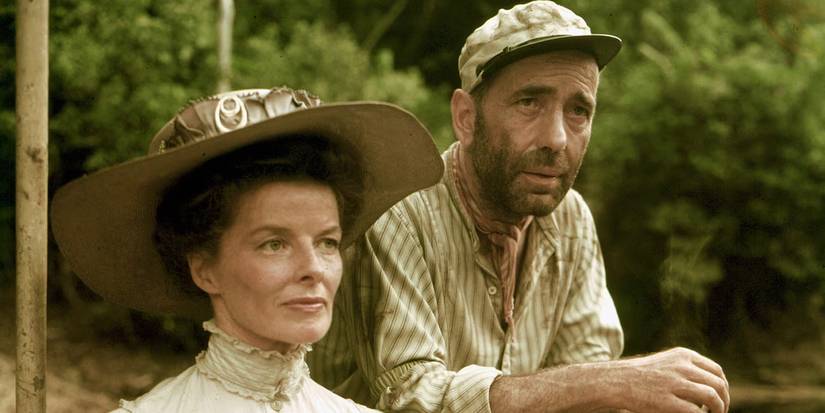 Katherine Hepburn and Humphrey Bogart in The African Queen