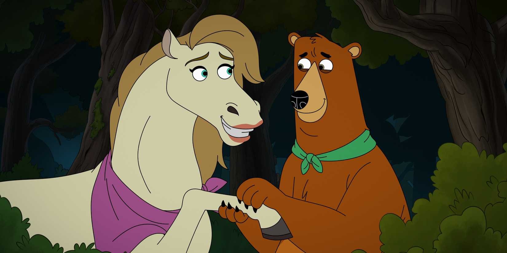 Josh the bear and an amorous horse in Mating Season.