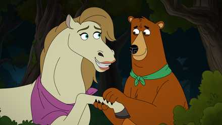 Josh the bear and an amorous horse in Mating Season.