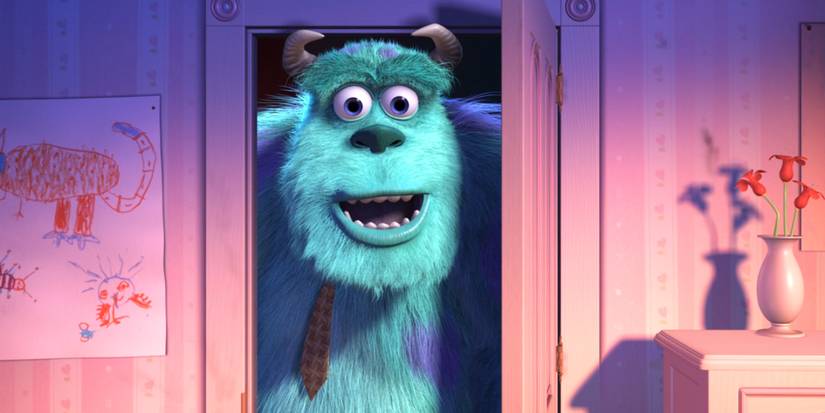 Sully walking through a door and smiling in Monsters, Inc. - 2001