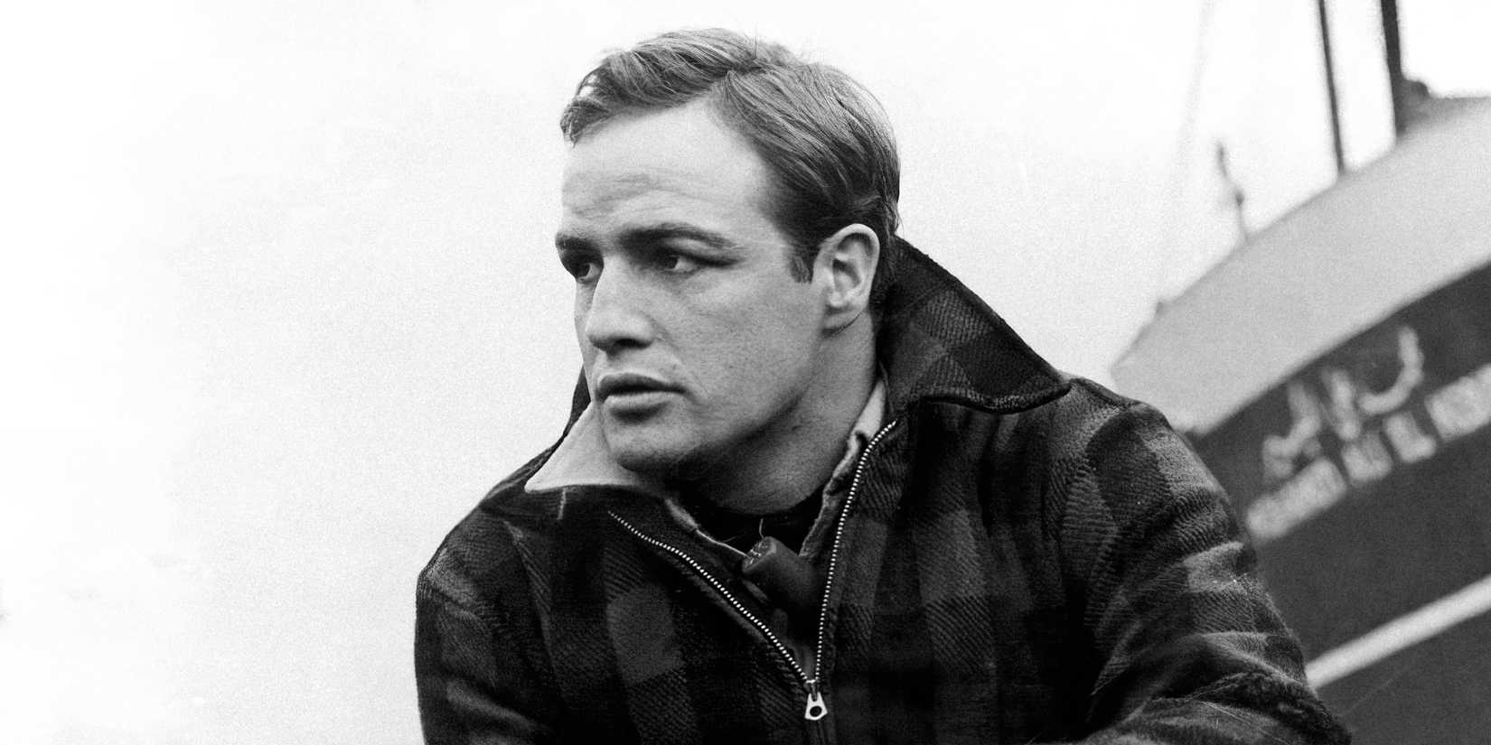 Marlon Brando looking to the distance in On the Waterfront
