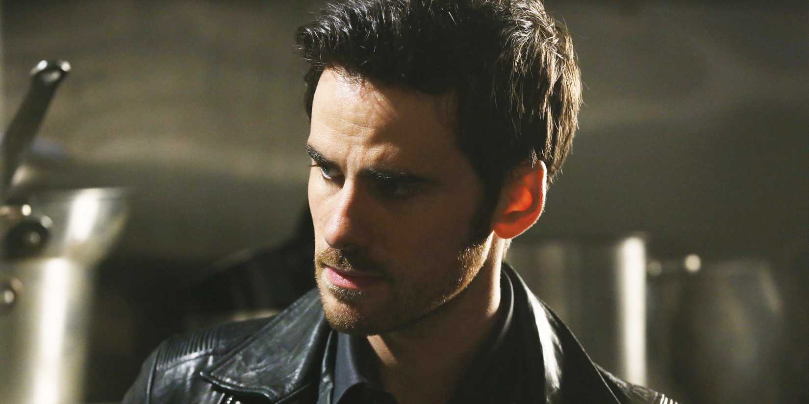 Colin O'Donoghue staring seriously as Captain Hook in Once Upon a Time