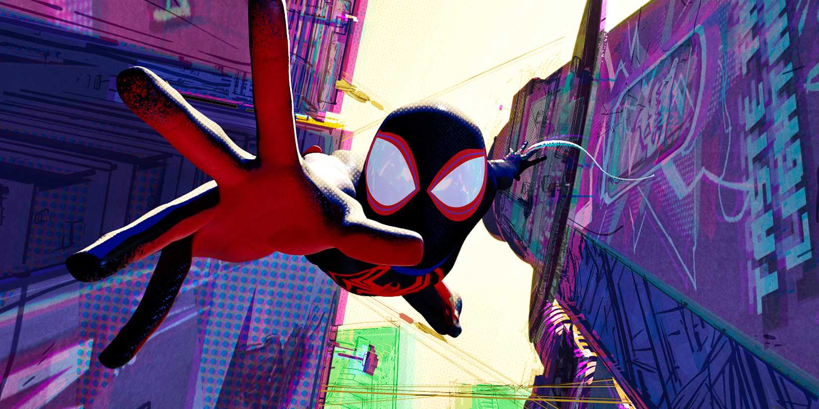 Miles dives into the camera in 'Spider-Man: Across the Spider-Verse'