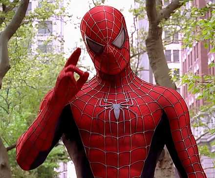 Spider-Man giving a salute gesture in Spider-Man 2