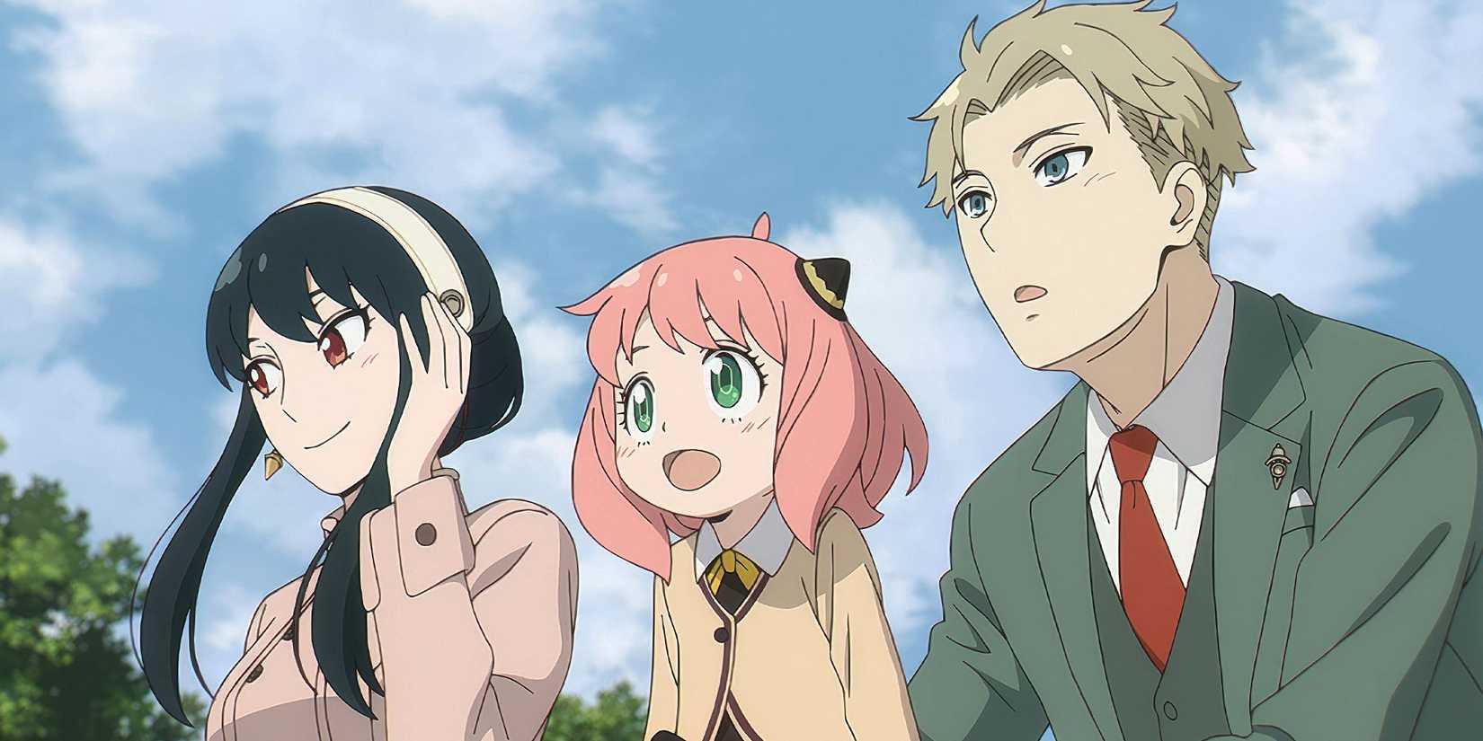 Three characters of Spy x Family standing together