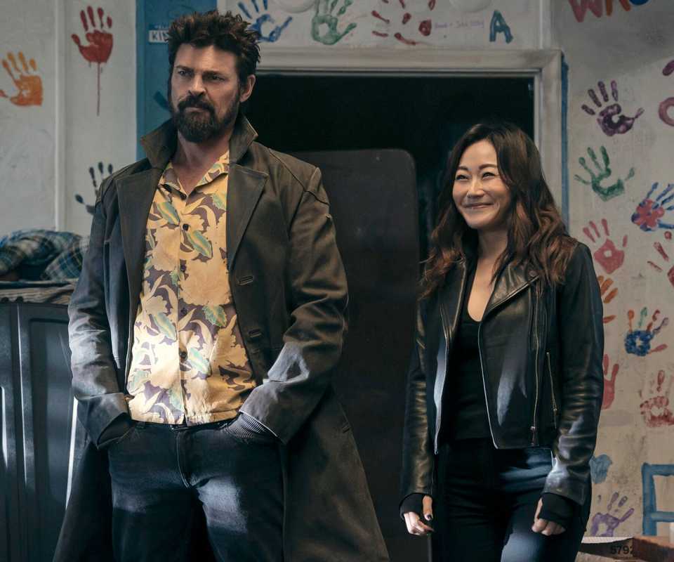 Karen Fukuhara (as Kimiko), Karl Urban (as Billy Butcher) in The Boys