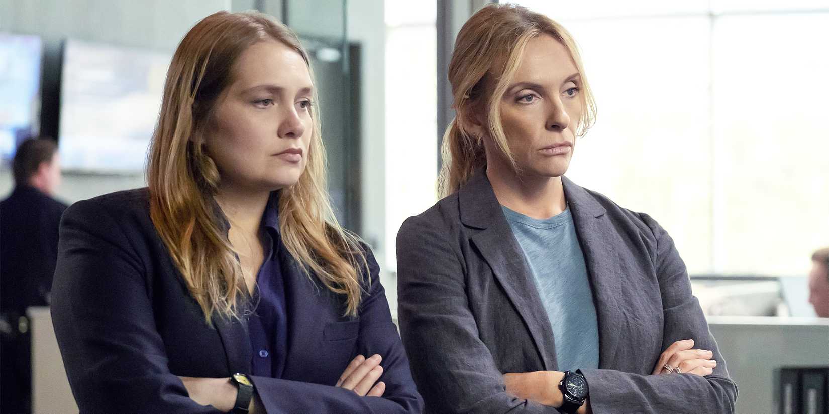 Merritt Wever and Toni Collette with crossed arms in Unbelievable.