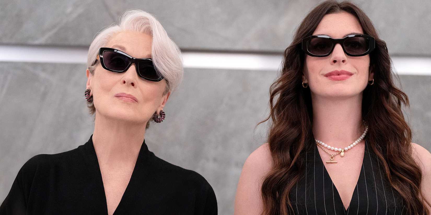 Miranda and Andrea in an elevator in The Devil Wears Prada 2