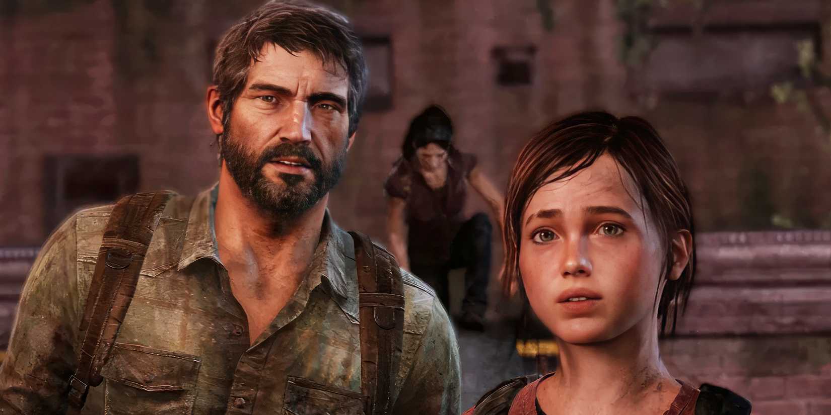 Joel and Ellie looking ahead in The Last of Us video game