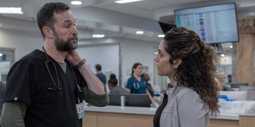 Noah Wyle and Sepideh Moafi in The Pitt Season 2 Episode 14