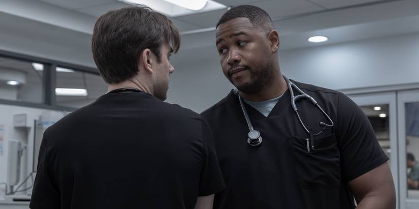 Patrick Ball and Luke Tennie in The Pitt Season 2 finale