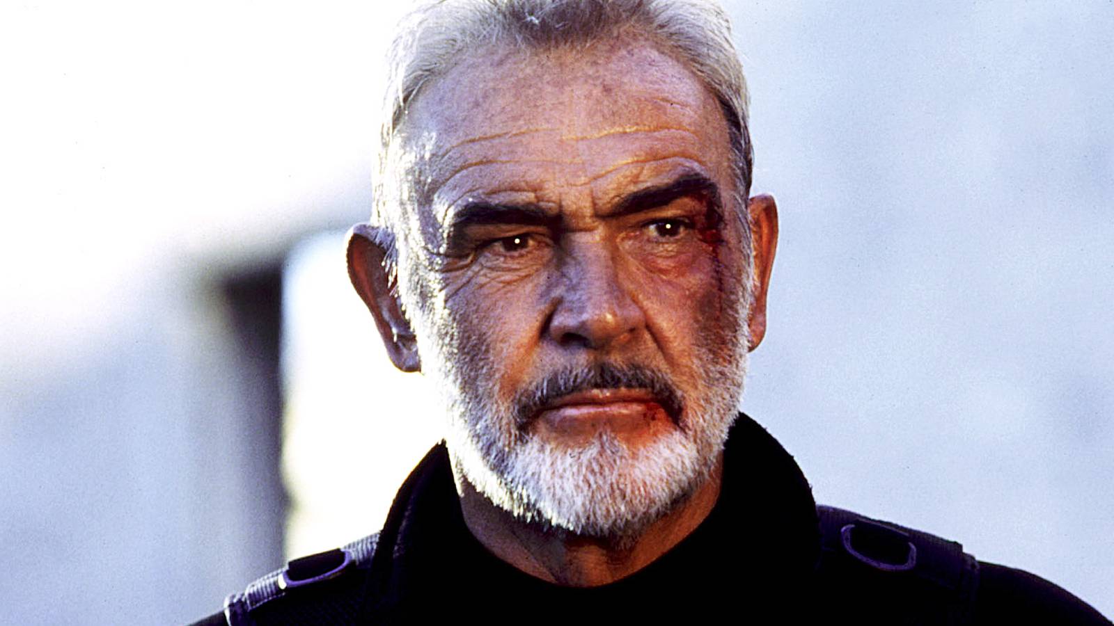 Sean Connery with a cut down his face in 'The Rock'