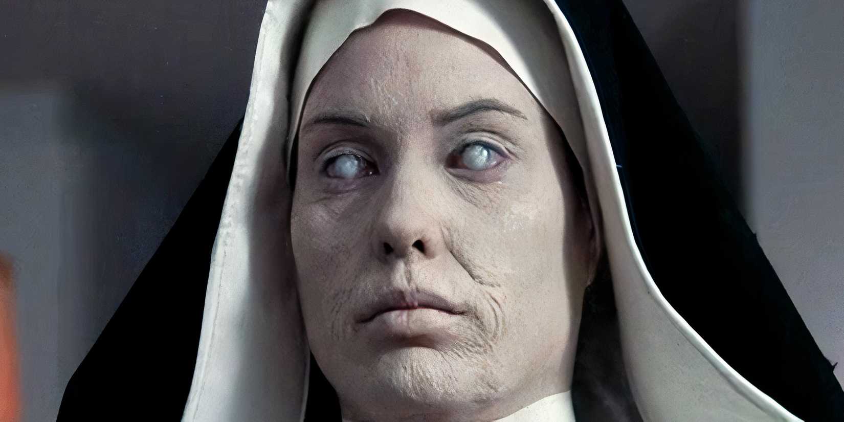 The Sentinel, 1977 religious horror movie, scary nun with white eyes