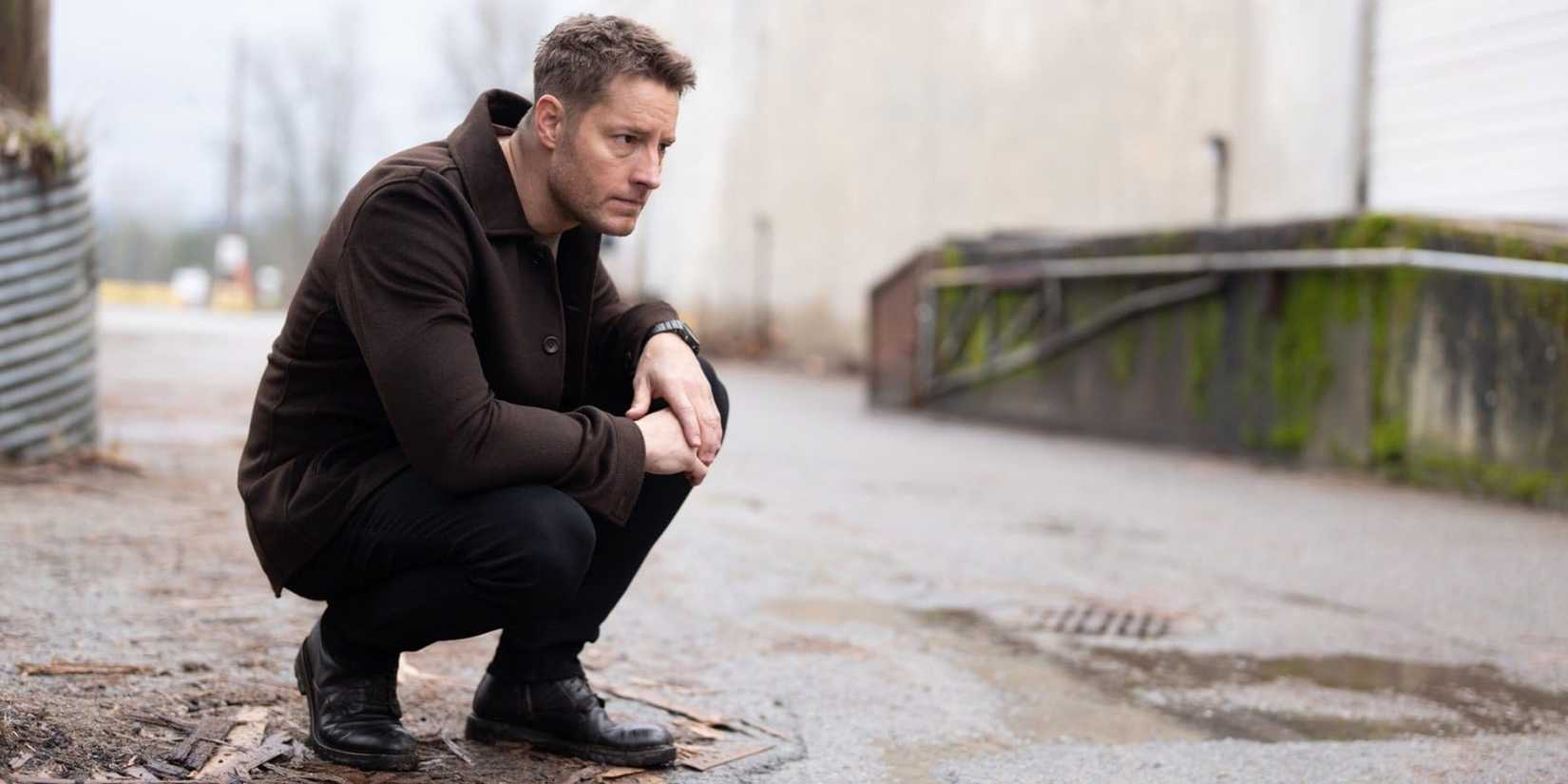 Colter Shaw (Justin Hartley) looks around in the 'Tracker' episode "Struck"