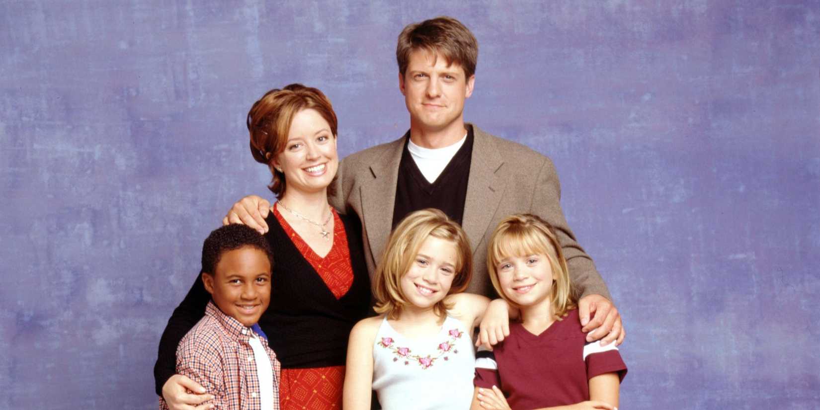 Orlando Brown, Sally Wheeler, Christopher Sieber, Mary-Kate Olsen, and Ashley Olsen in 'Two of a Kind.'