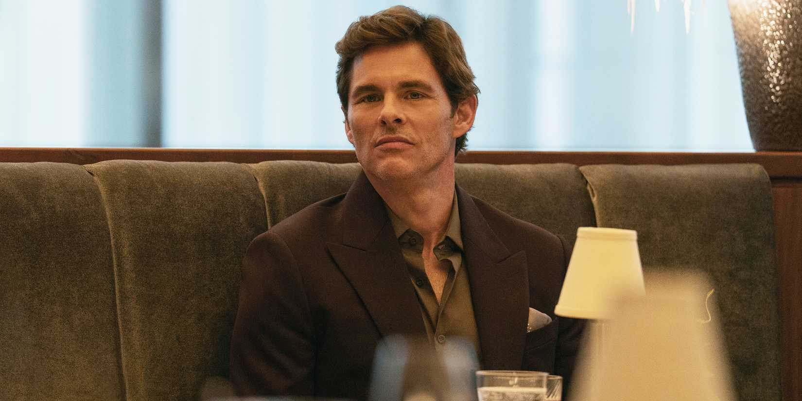 James Marsden's Ashe looking ahead in a booth in Your Friends & Neighbors Season 2