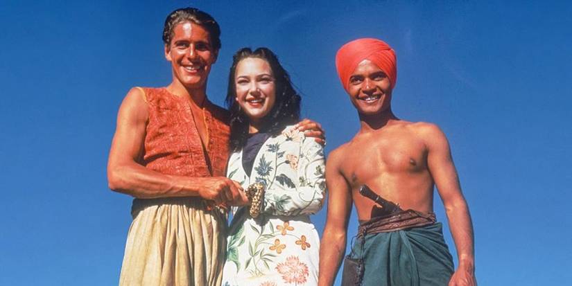 John Justin, June Duprez, and Sabu in The Thief of Baghdad