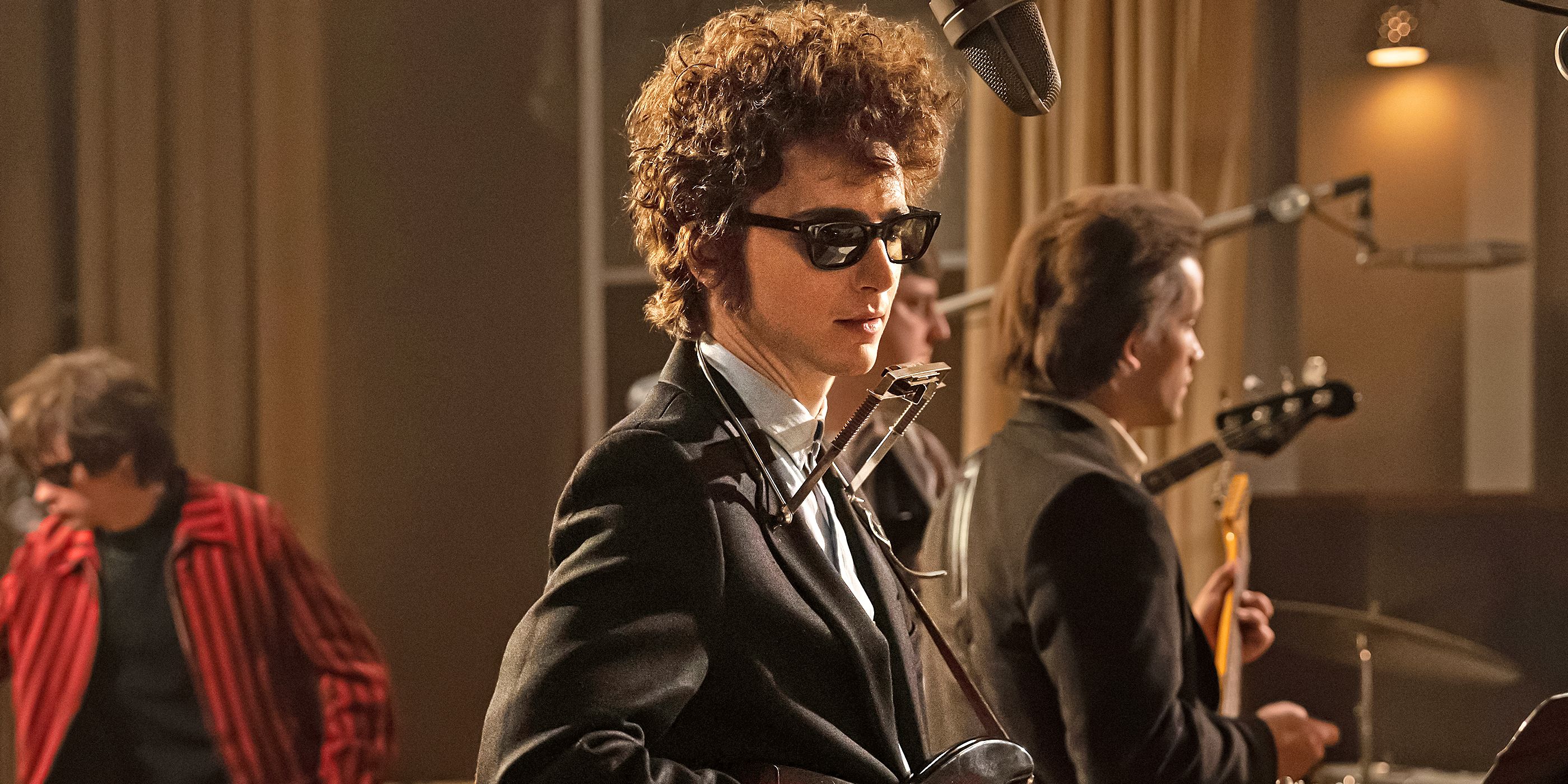 Timothée Chalamet as Bob Dylan in A Complete Unkown