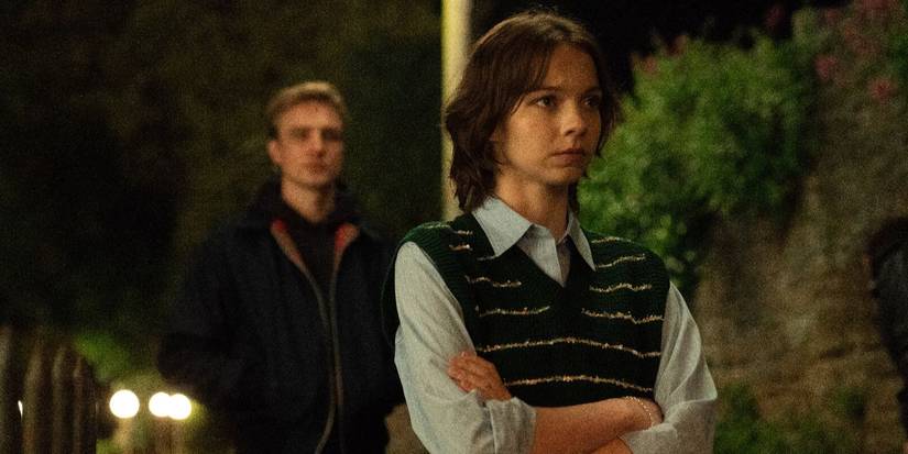 Emma Myers as Pip and Henry Ashton as Max in A Good Girl's Guide to Murder Season 2.
