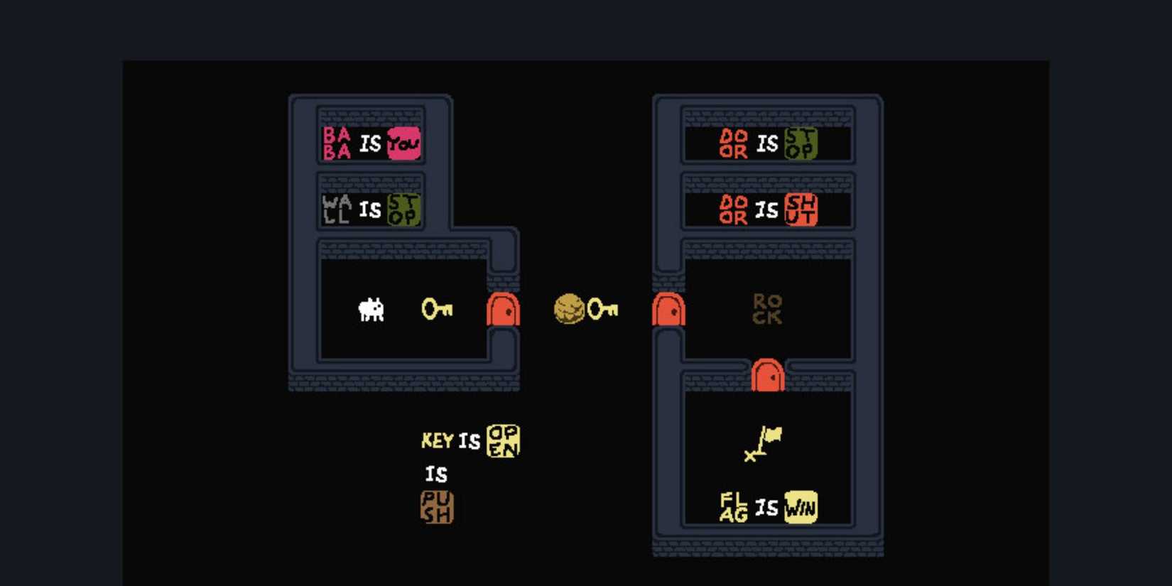 a puzzle room in Baba is You