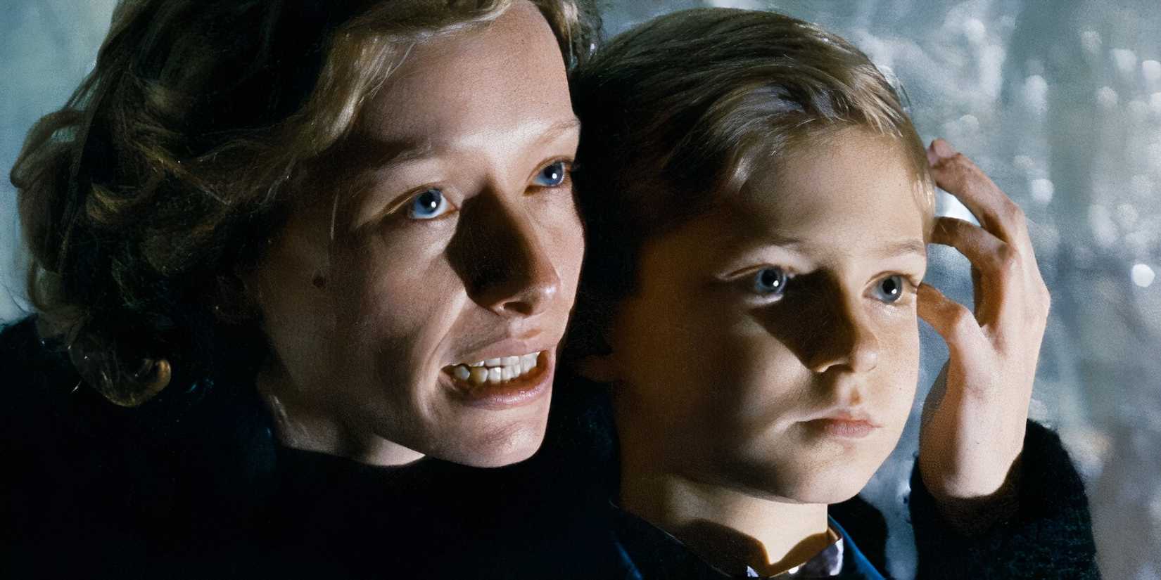 Mother and her creepy little son in The Shadow Within