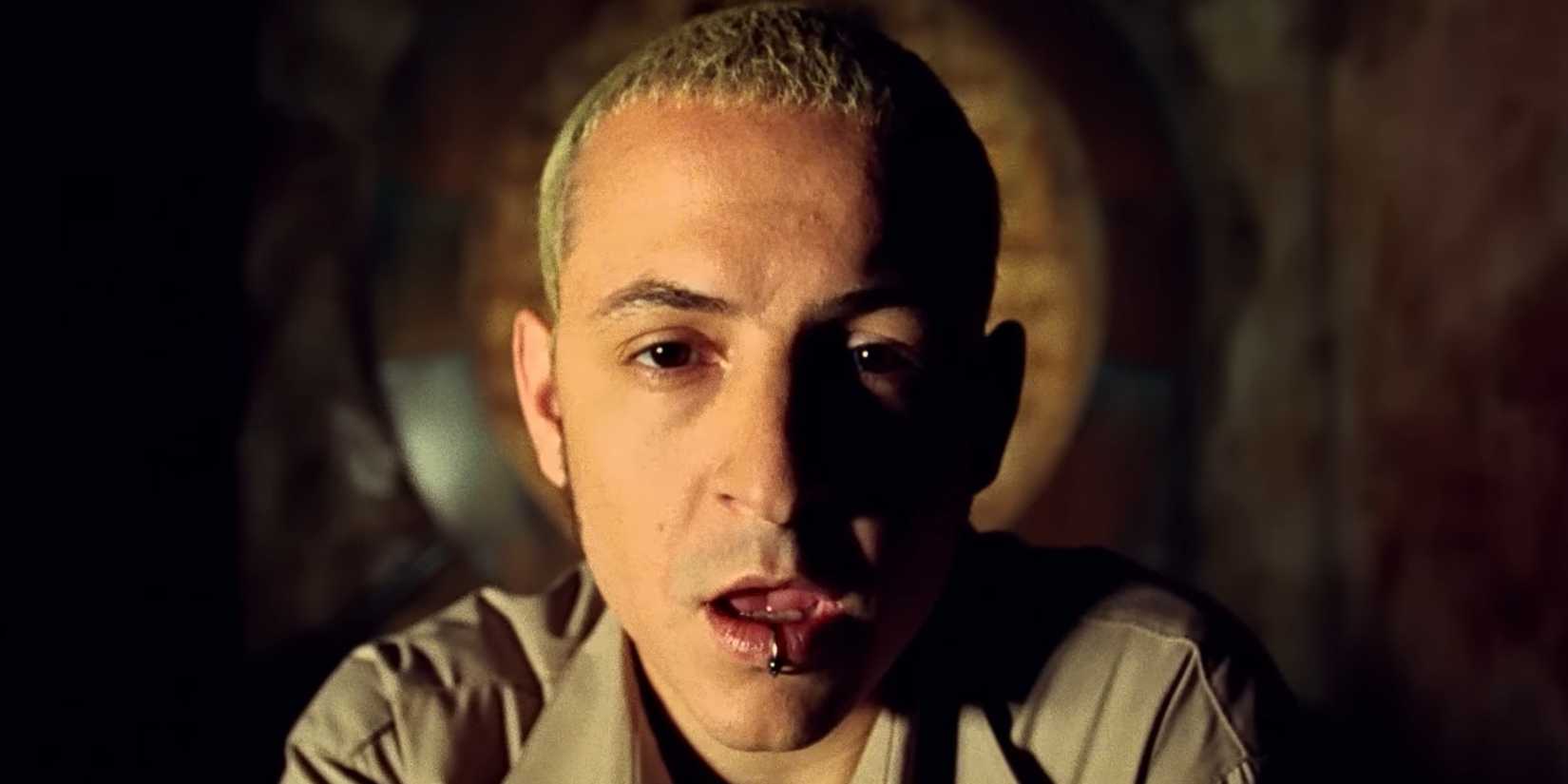 Chester Bennington staring into the camera for the 