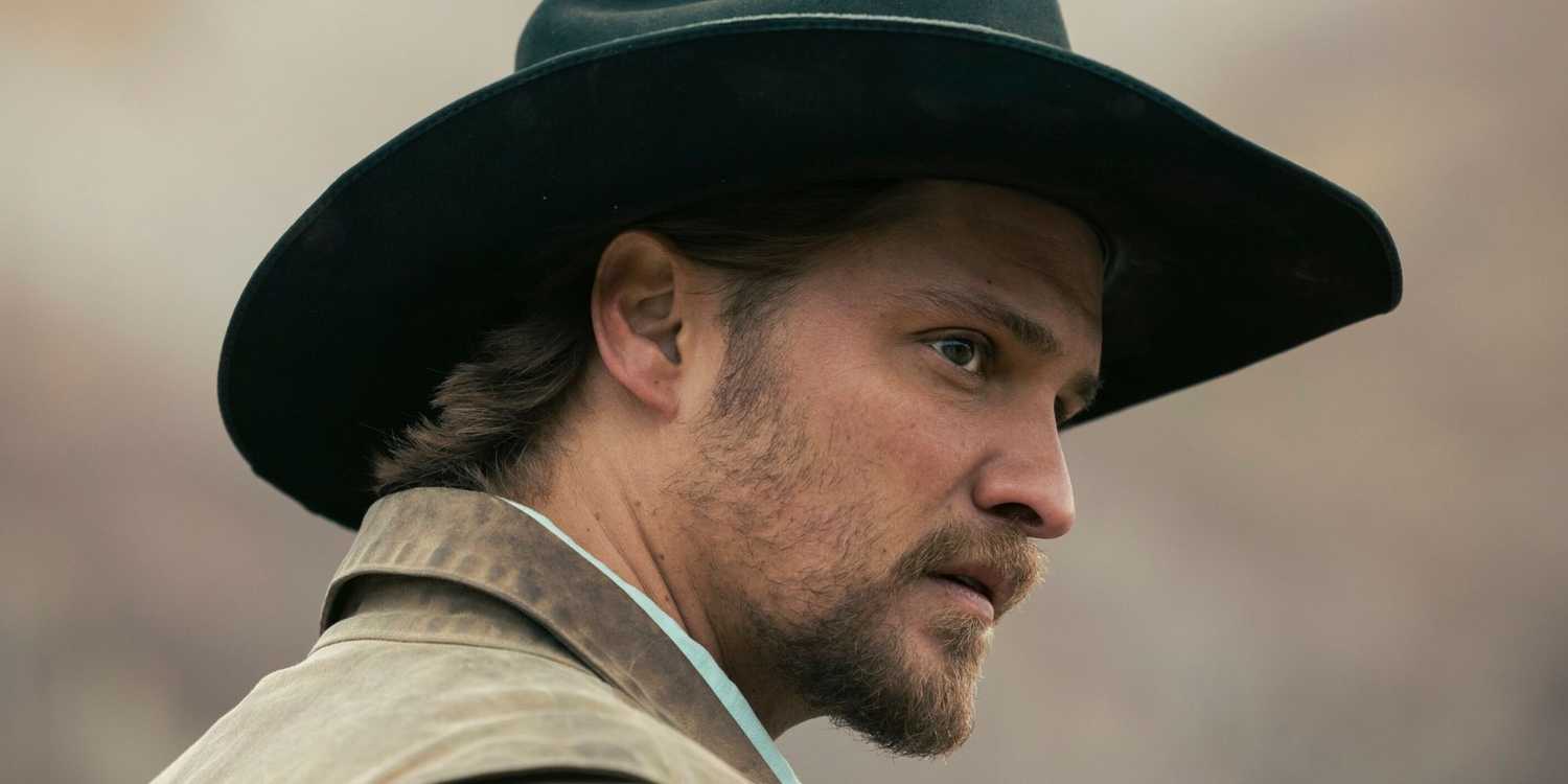 "Wolves at the Door" -- CBS Original Series MARSHALS, scheduled to air on Sunday, May 24 (8:00-9:00 PM, ET/PT). Pictured (L-R): Luke Grimes as Kayce Dutton and Brecken Merrill as Tate Dutton. Photo: Fred Hayes/CBS ©2025 CBS Broadcasting, Inc. All Rights Reserved.