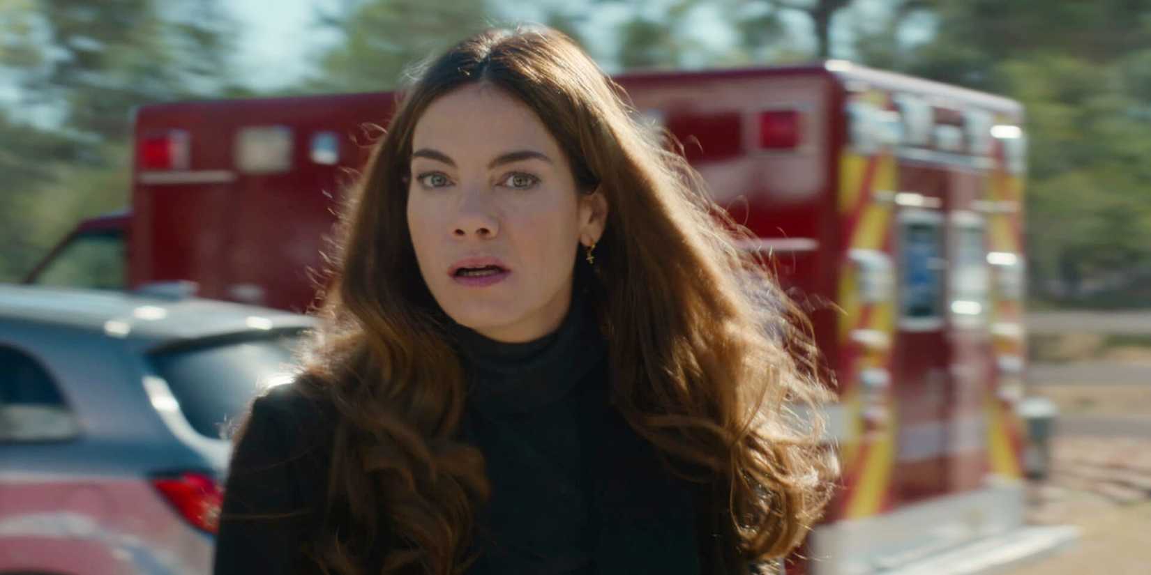 Michelle Monaghan as Gina McCleary looking upset in Echoes 2022