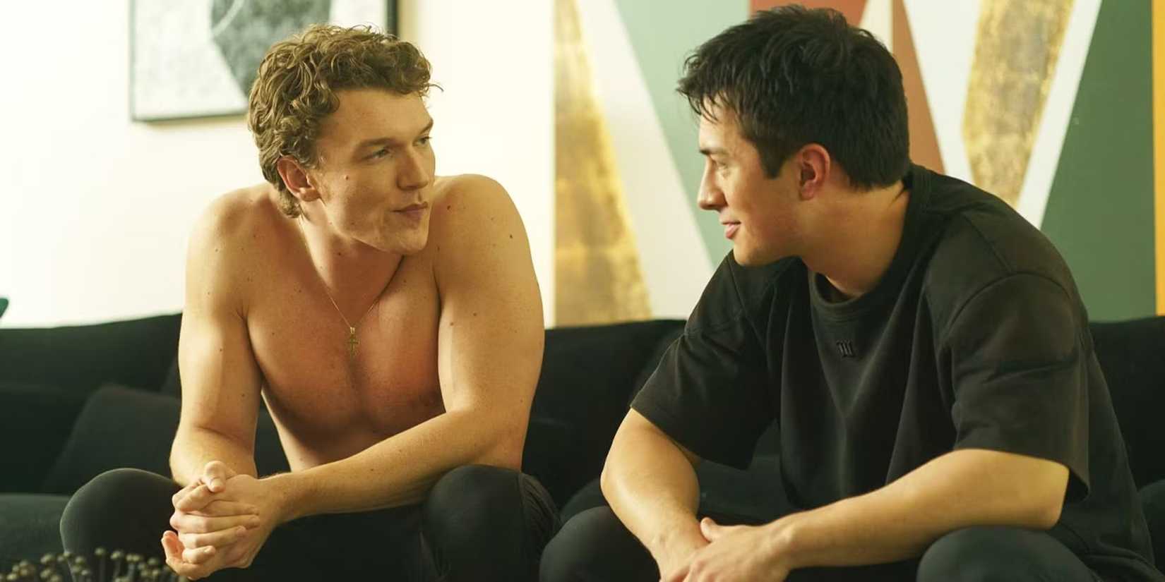 Connor Storrie and Hudson Williams in 'Heated Rivalry' Season 1.