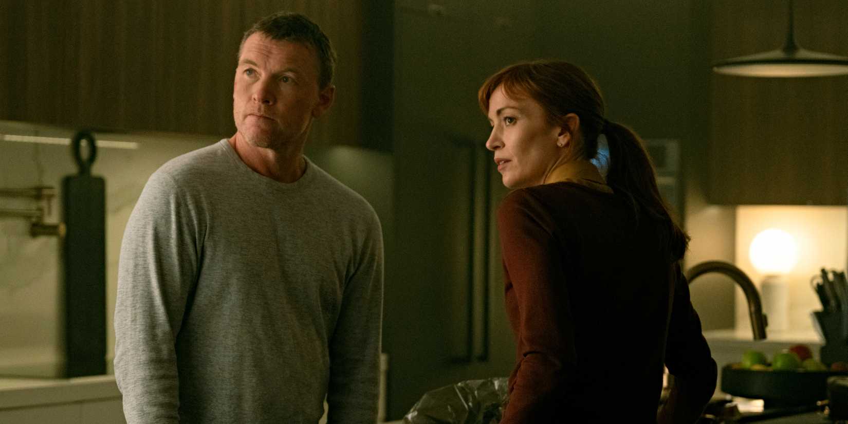 Sam Worthington and Britt Lower in I Will Find You