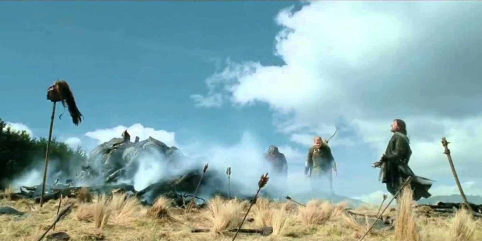 Viggo Mortensen screaming after breaking his toes in The Lord of the Rings: The Two Towers