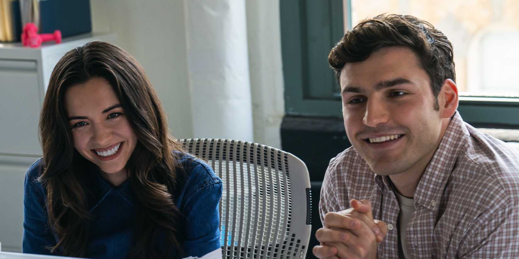 Kiarra Hamagami Goldberg and Charlie Hall smiling in Maximum Pleasure Guaranteed 